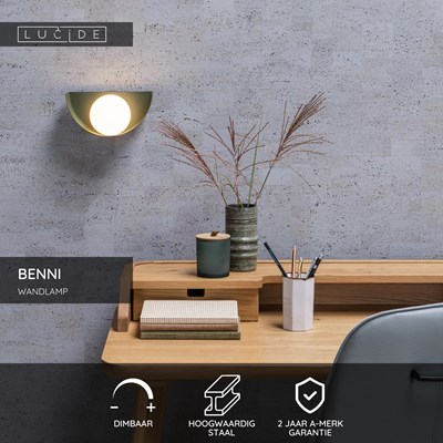 Lucide BENNI - Wandlamp - 1xG9 - Groen